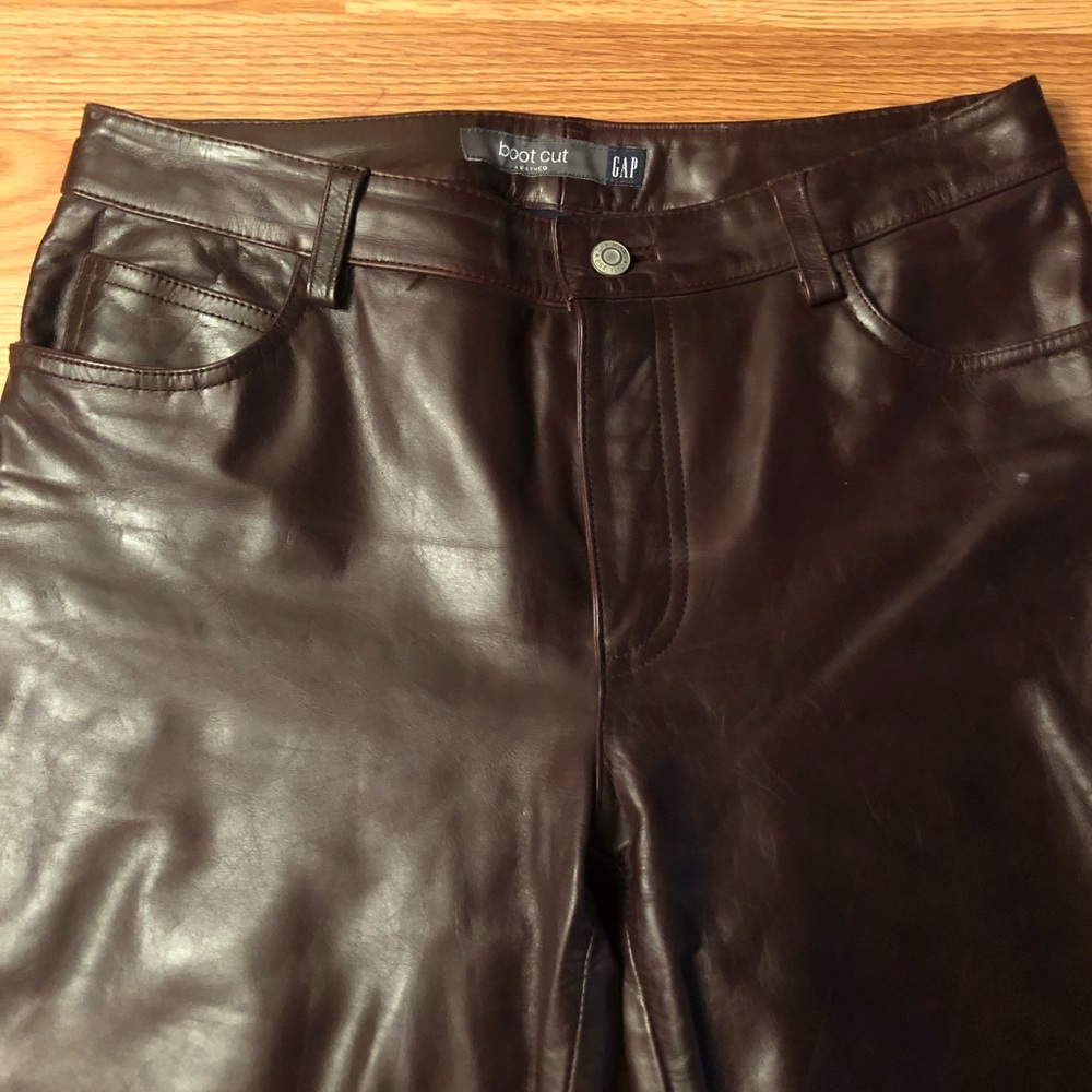 Gap bootcut Leather pants, like new condition